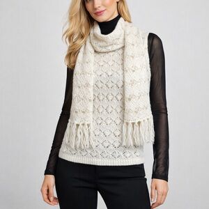 Authentic Dolce & Gabbana Knit Vest & Scarf Set | Turtleneck Sleeveless Top